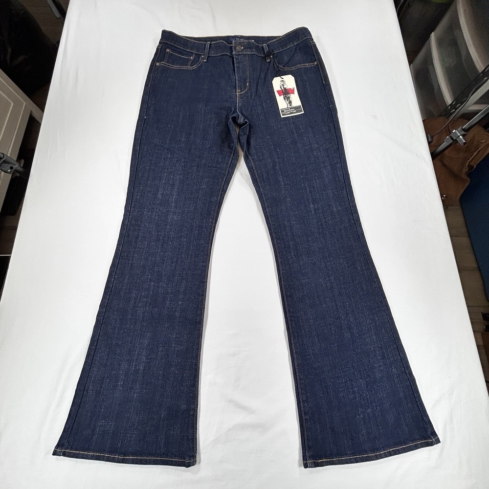 NEW LEVIS SAN FRANCISCO Demi Curve Classic Boot Cut Denim Jeans 14x32 Dark Blue